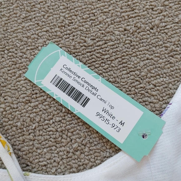 NWT Collective Concepts Kennie Smock detail cami top - Picture 5 of 6